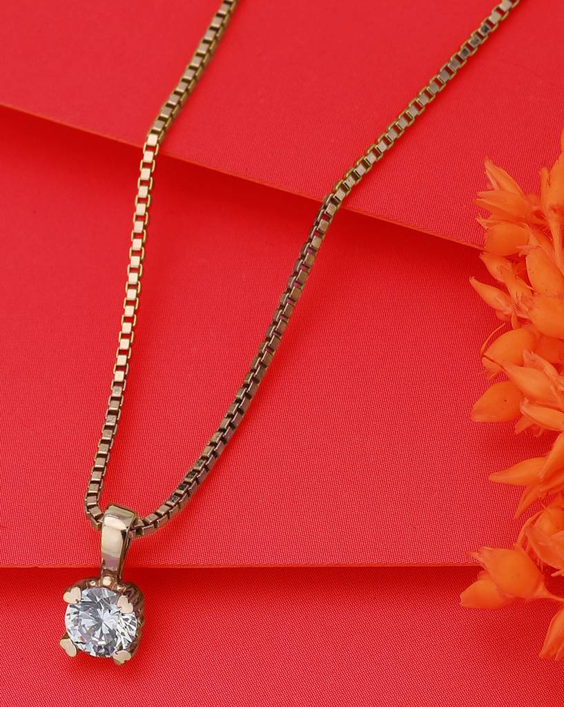 Rose Gold-Plated Pendant With Chain : FJN4018
