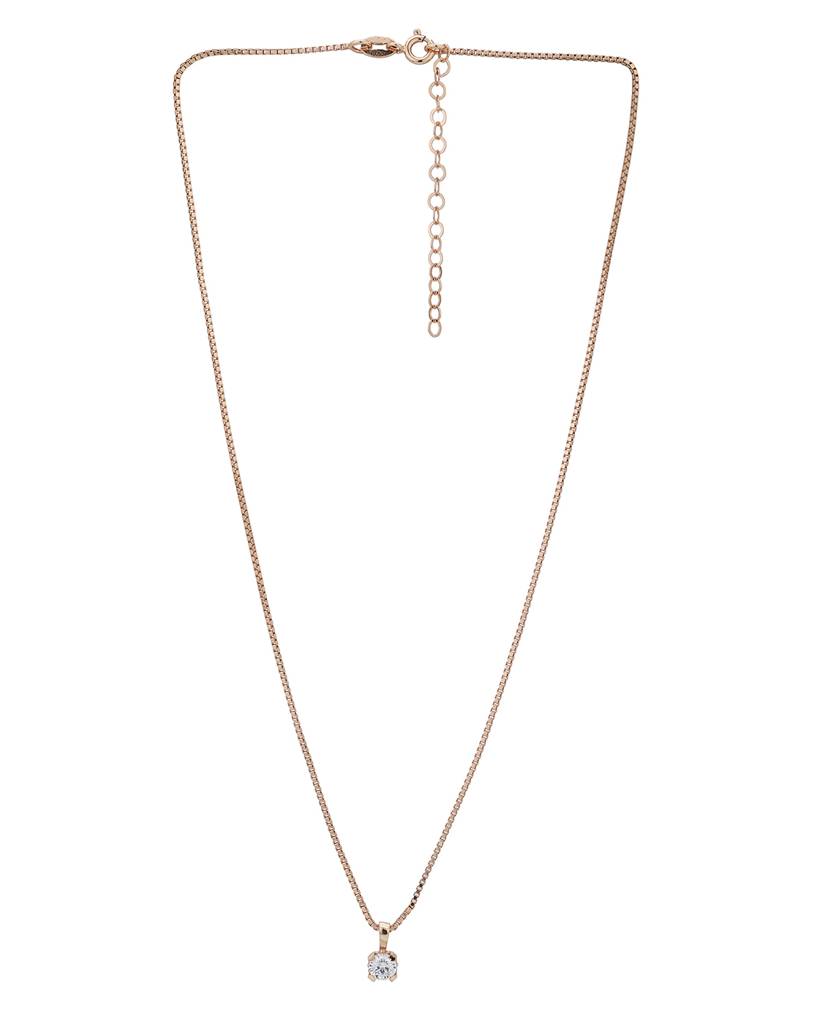 Rose Gold-Plated Pendant With Chain : FJN4018
