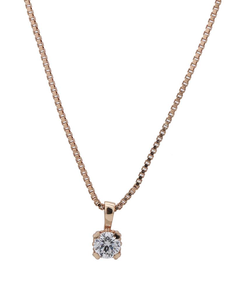 Rose Gold-Plated Pendant With Chain : FJN4018