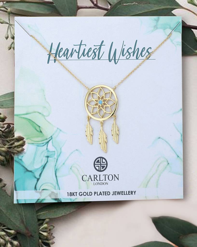 Carlton London 18K Gold-Plated Enamelled Necklace With Gift Card : FJN4092