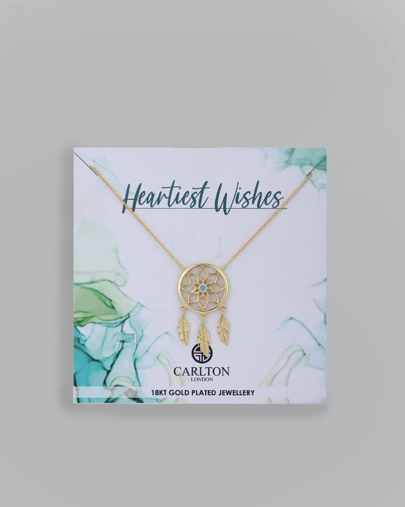 Carlton London 18K Gold-Plated Enamelled Necklace With Gift Card : FJN4092