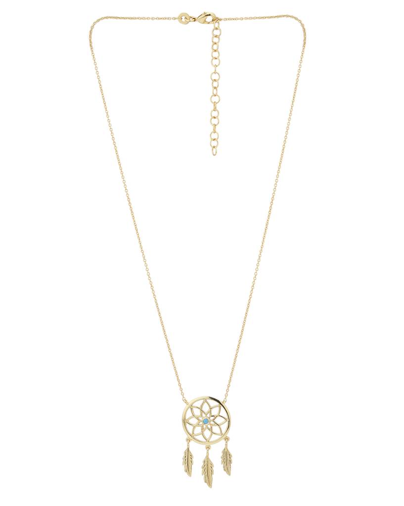 Carlton London 18K Gold-Plated Enamelled Necklace With Gift Card : FJN4092