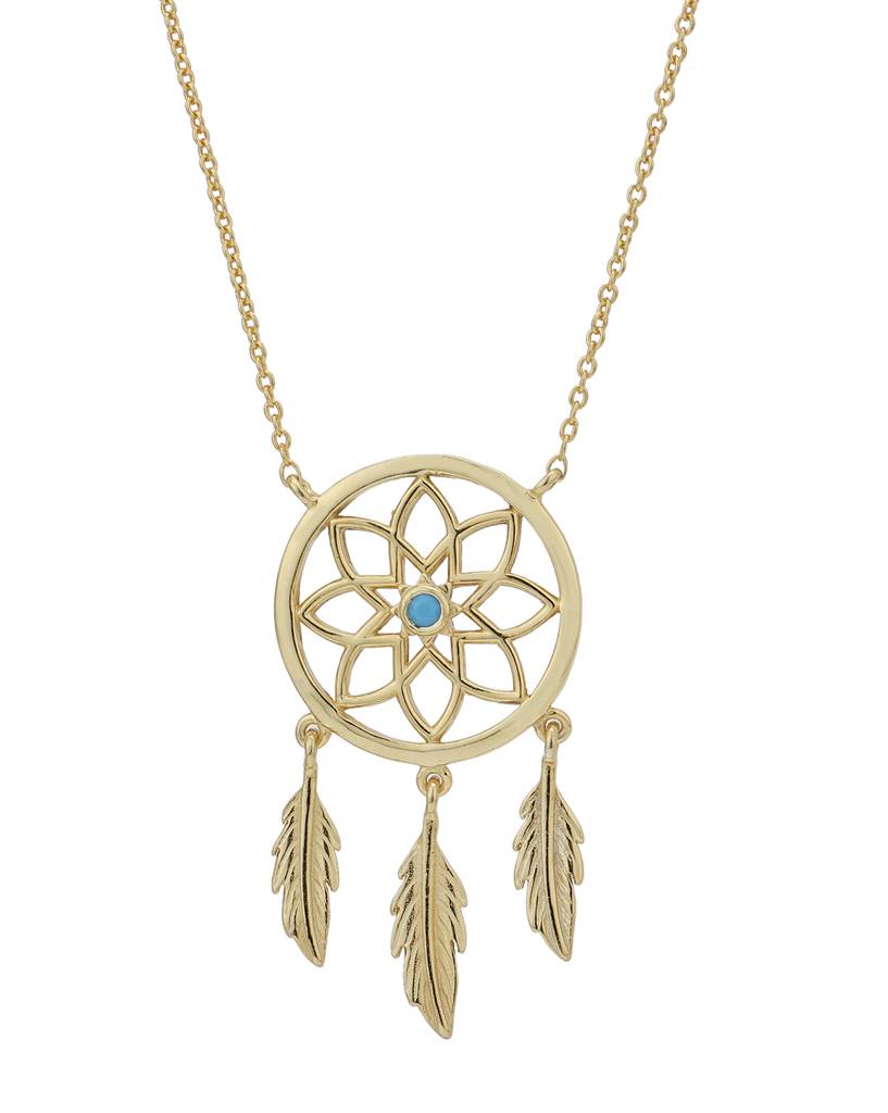 Carlton London 18K Gold-Plated Enamelled Necklace With Gift Card : FJN4092