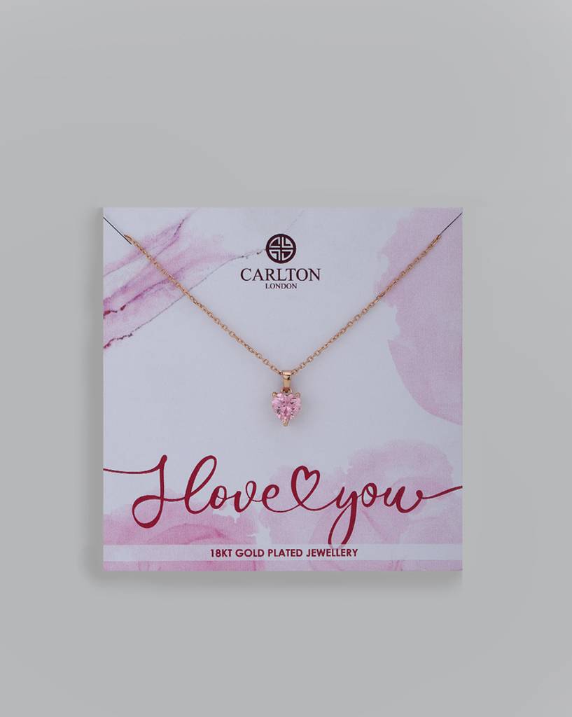 Women 18K Rose Gold-Plated Pendant With Chain & Gift Card : FJN4094