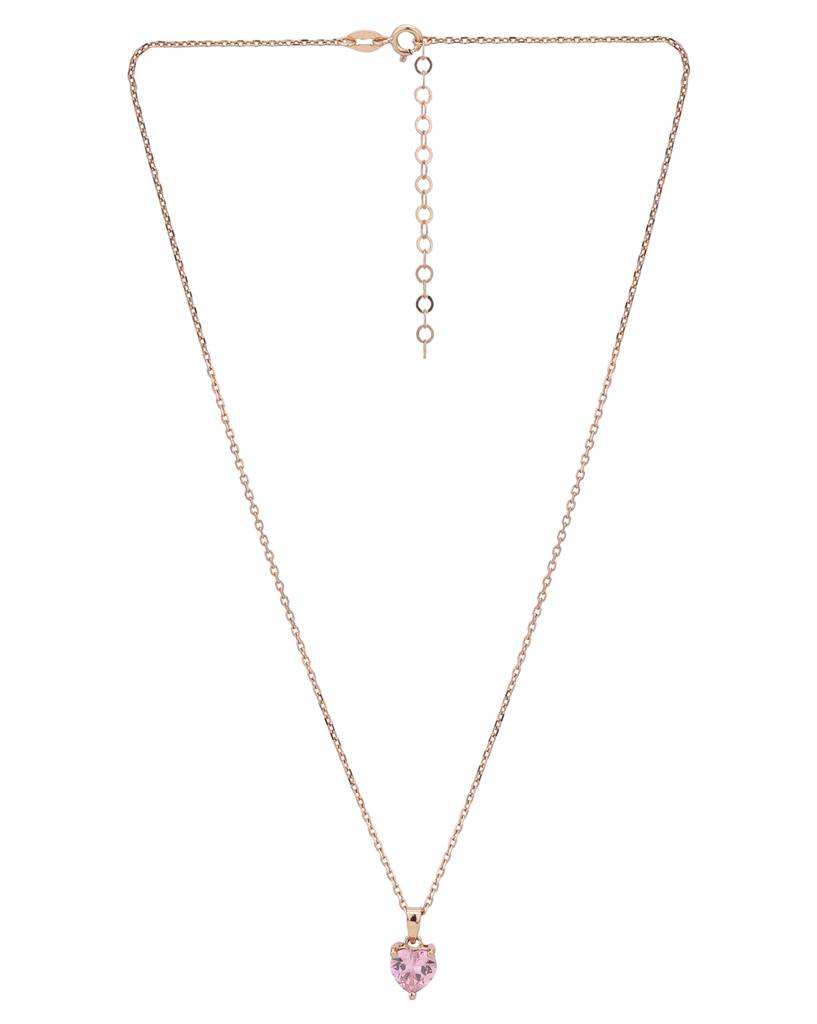 Women 18K Rose Gold-Plated Pendant With Chain & Gift Card : FJN4094