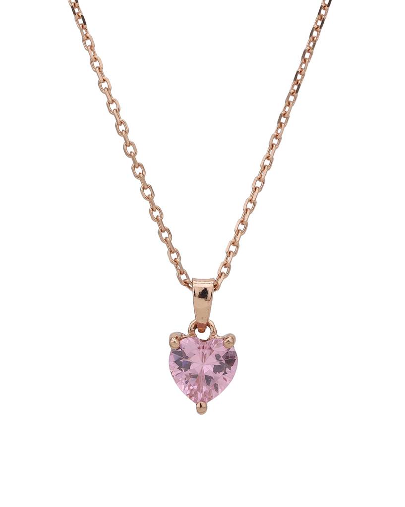 Women 18K Rose Gold-Plated Pendant With Chain & Gift Card : FJN4094