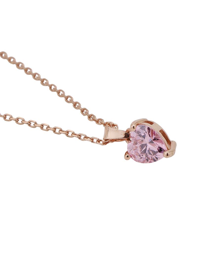 Women 18K Rose Gold-Plated Pendant With Chain & Gift Card : FJN4094