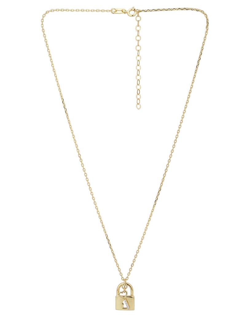 Carlton London Women 18K Gold-Plated Pendant With Chain & Gift Card : FJN4095