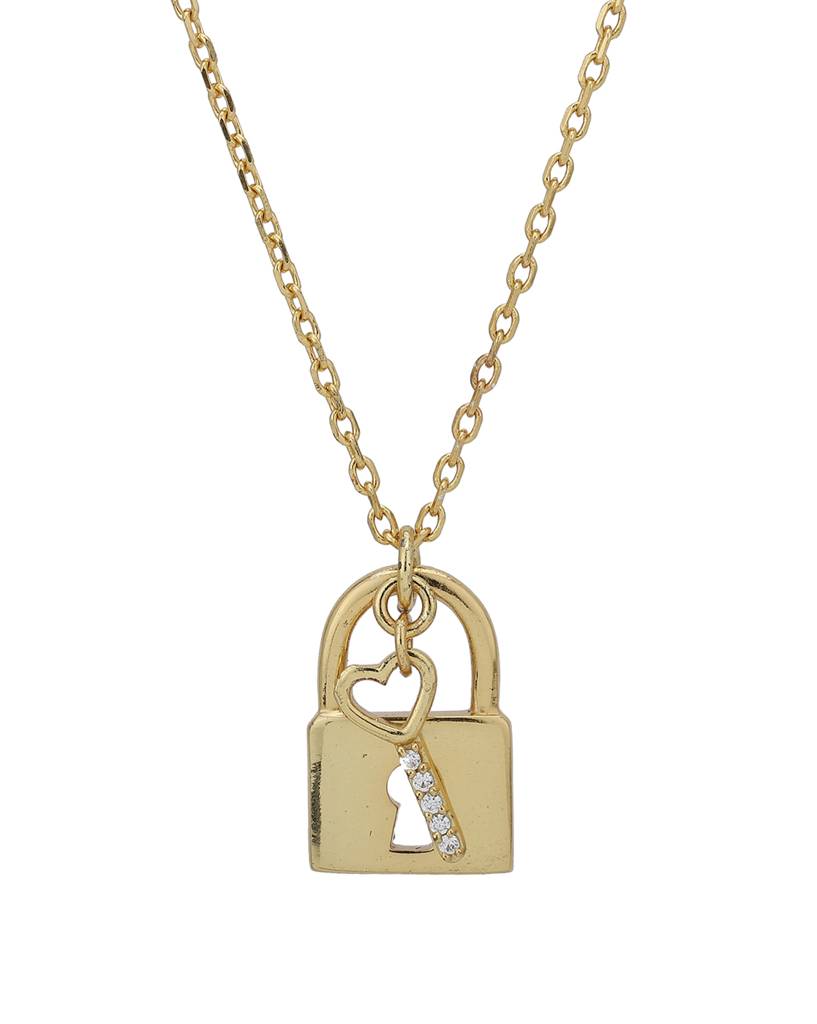 Carlton London Women 18K Gold-Plated Pendant With Chain & Gift Card : FJN4095