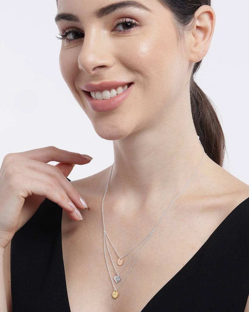 Carlton London Rhodium--Plated Layered Necklace : FJN4098