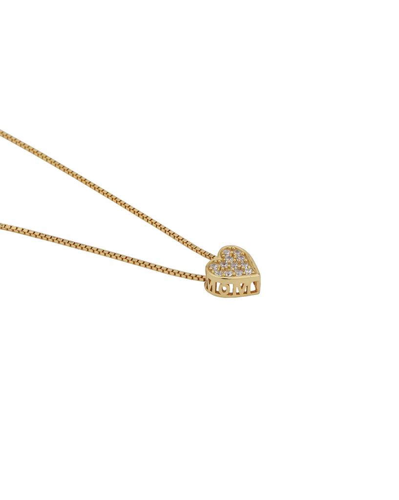 Carlton London 18K Gold-Plated Heart Shaped Cubic Zirconia Pendant With Chain : FJN4101