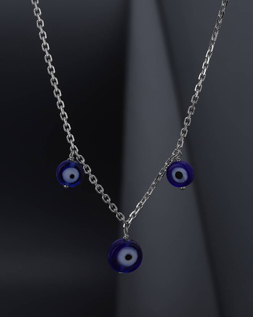Carlton London Brass Rhodium-Plated Enamelled Necklace : FJN4110