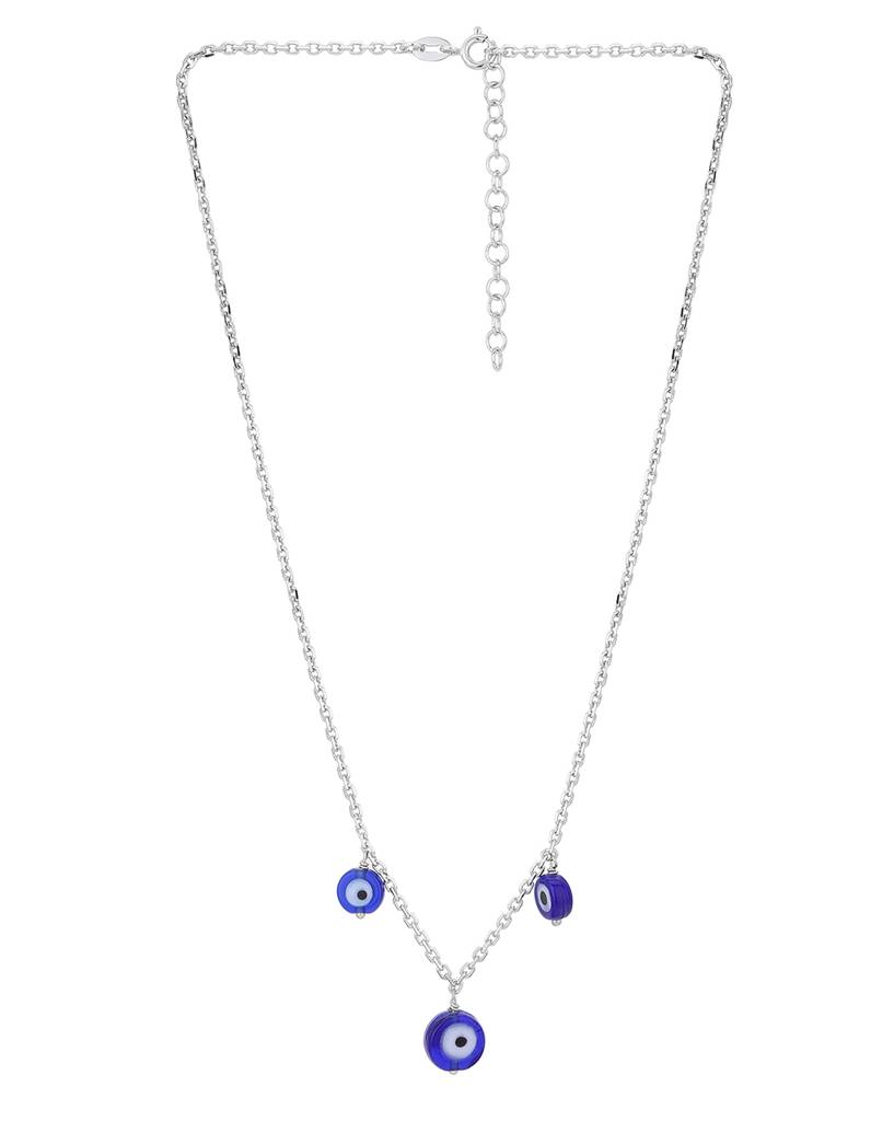 Carlton London Brass Rhodium-Plated Enamelled Necklace : FJN4110