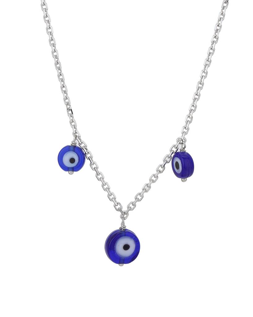 Carlton London Brass Rhodium-Plated Enamelled Necklace : FJN4110
