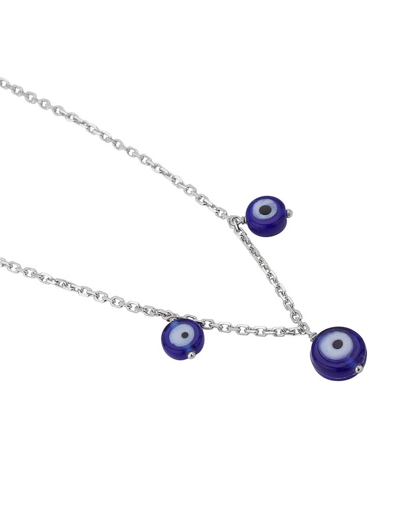 Carlton London Brass Rhodium-Plated Enamelled Necklace : FJN4110