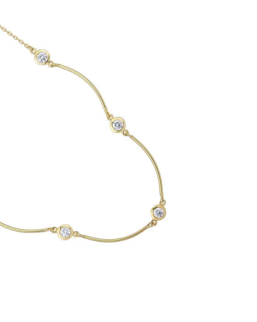 Carlton London 18Kt Gold Plated With Curve Bar Minimal Necklace : FJN4341