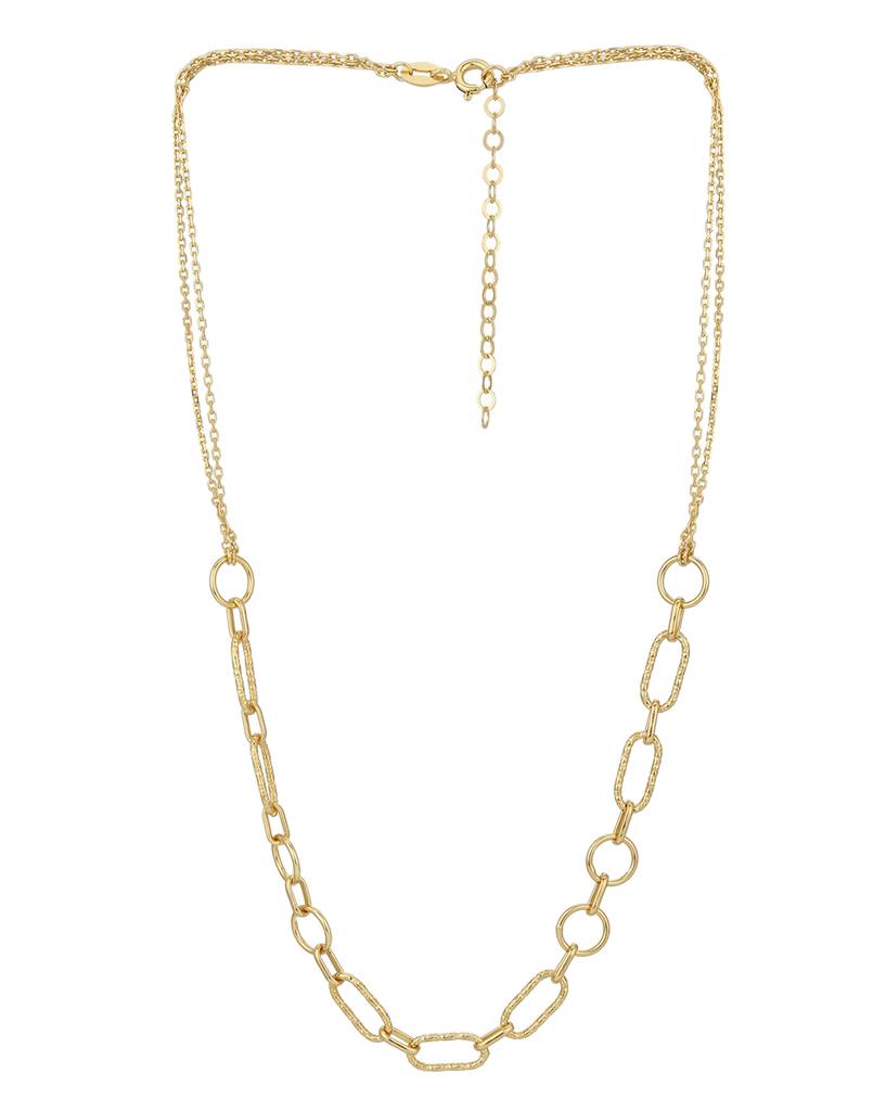 Carlton London 18Kt Gold Plated Double Chain Necklace With Links : FJN4344