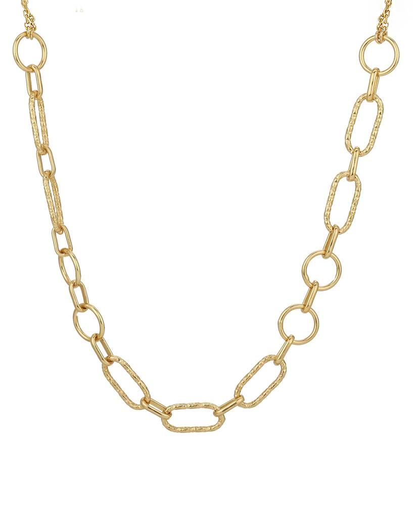 Carlton London 18Kt Gold Plated Double Chain Necklace With Links : FJN4344