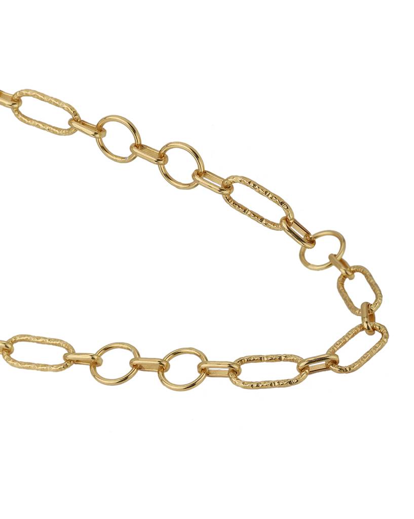 Carlton London 18Kt Gold Plated Double Chain Necklace With Links : FJN4344