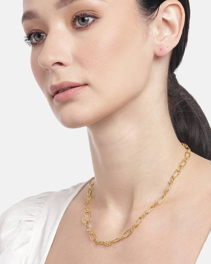 Carlton London 18Kt Gold Plated Toggle Necklace Link Chain : FJN4345