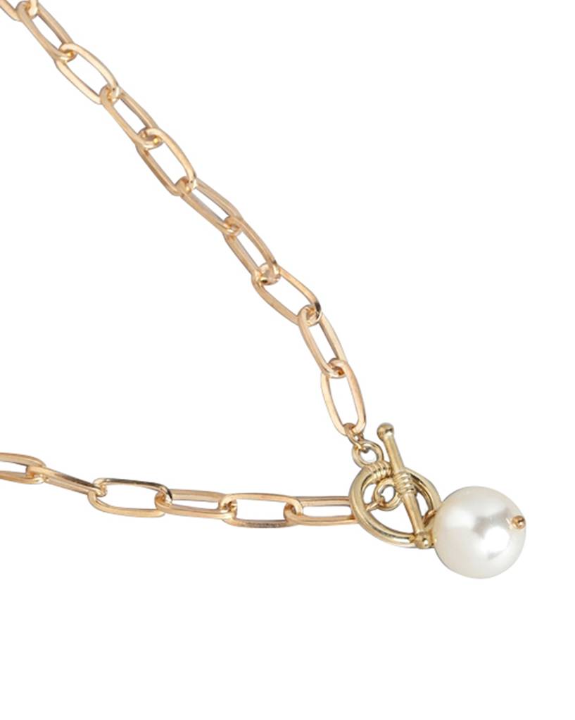 Carlton London Women Rose Gold-Plated Pearls Necklace : FJN4470