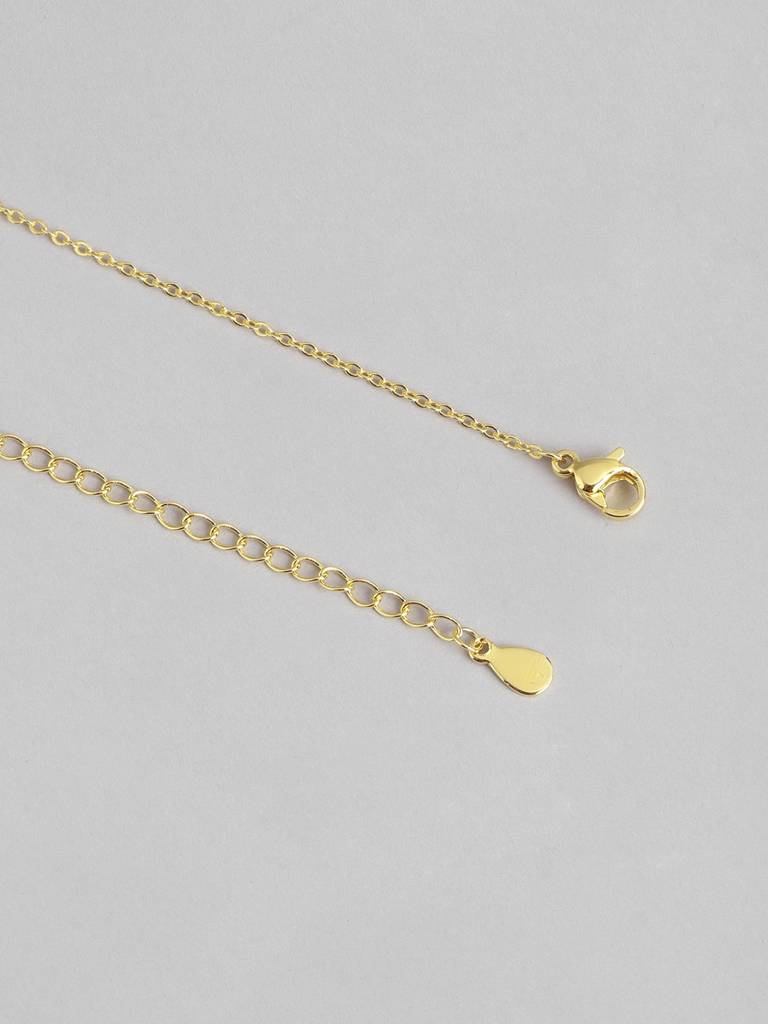 Women Gold-Plated Cz-Studded Necklace : FJN4482