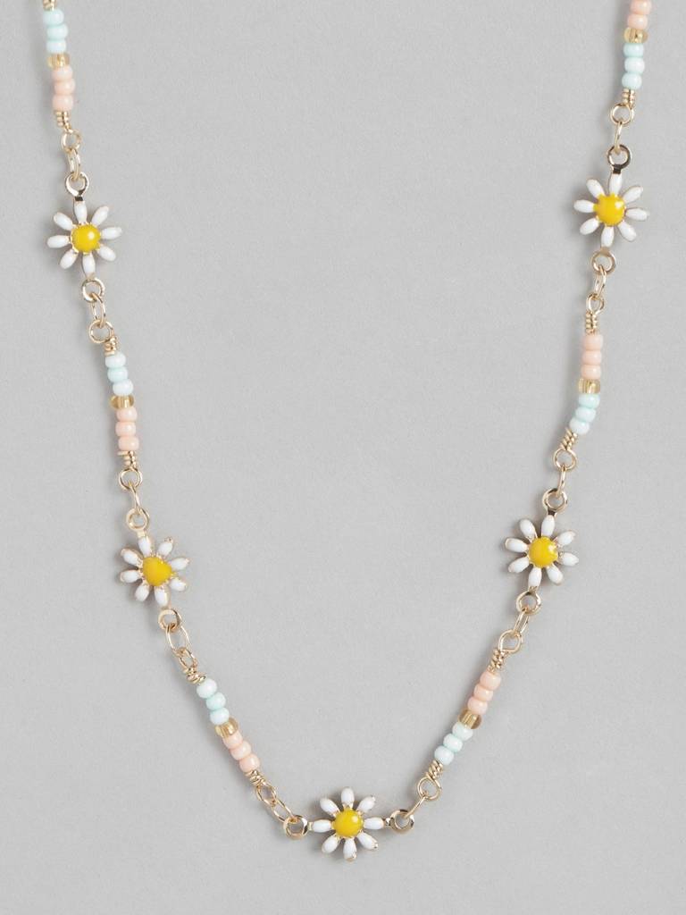 Girls Gold-Plated Enamelled Necklace : FJN4488