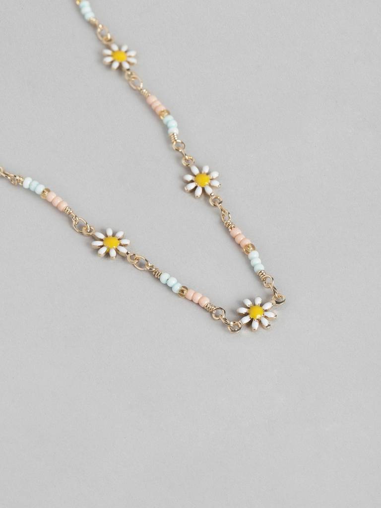 Girls Gold-Plated Enamelled Necklace : FJN4488