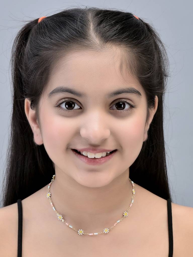 Girls Gold-Plated Enamelled Necklace : FJN4488