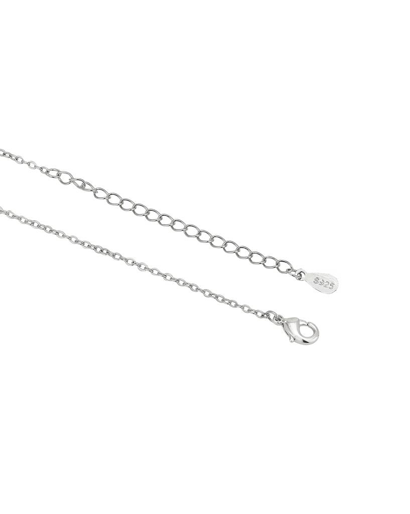 Carlton London, Women Premium Rhodium-Plated Cz Circular Pendant With Chain : FJN4491