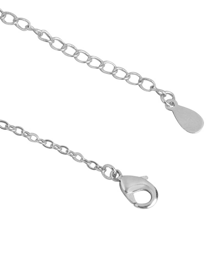 Carlton London Women Rhodium Plated Cz Studded Pendant With Chain : FJN4492