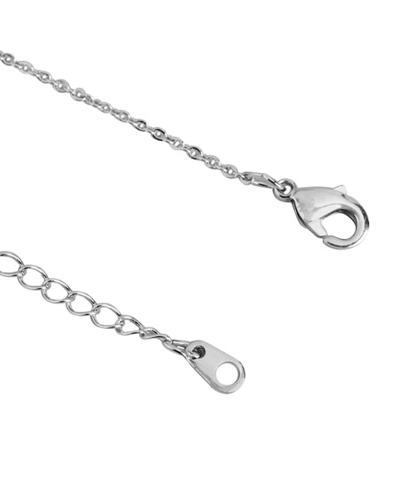 Carlton London Women Rhodium-Plated Cz Studded Necklace : FJN4495