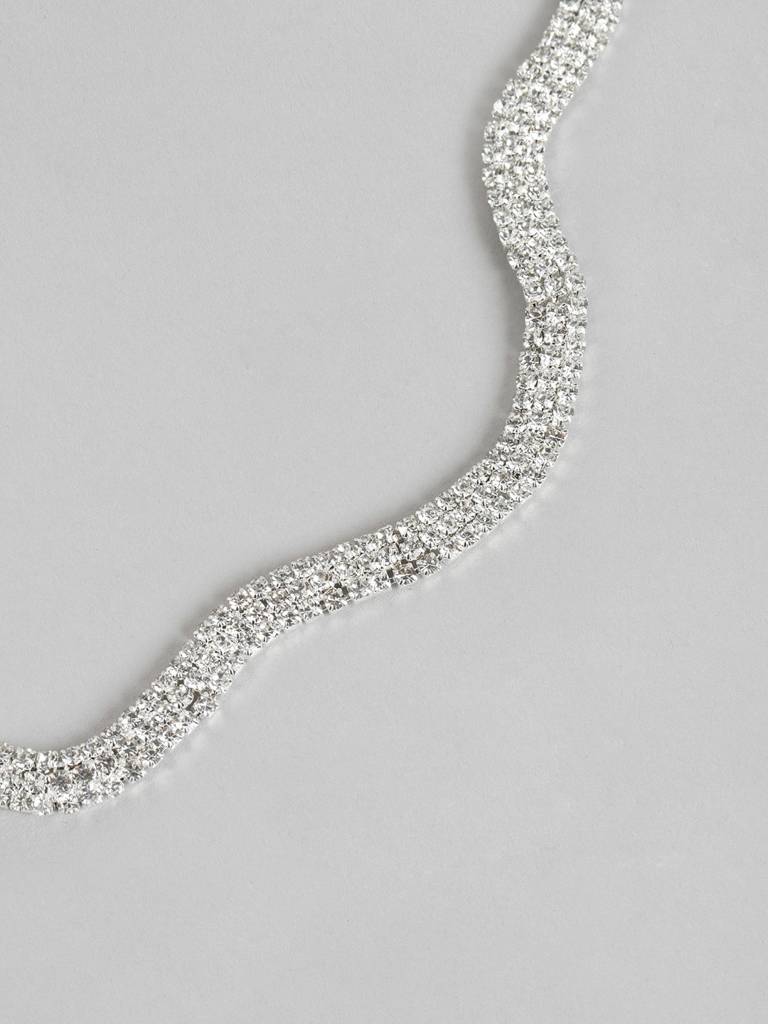 Rhodium-Plated Cz Necklace : FJN4497