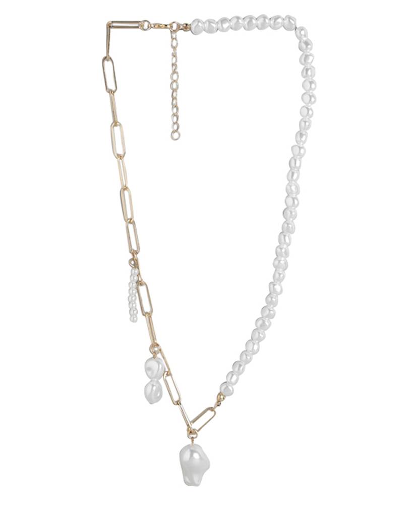 Carlton London Pack Of 2 Gold-Plated Pearl Necklace : FJN4498