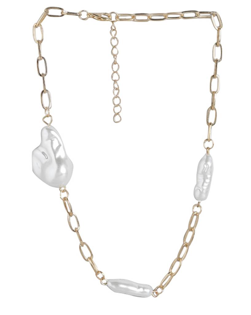 Carlton London Pack Of 2 Gold-Plated Pearl Necklace : FJN4498
