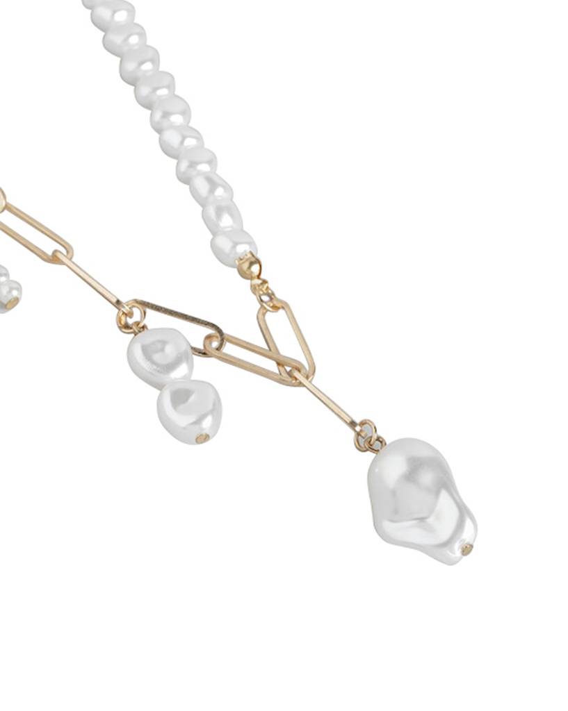 Carlton London Pack Of 2 Gold-Plated Pearl Necklace : FJN4498