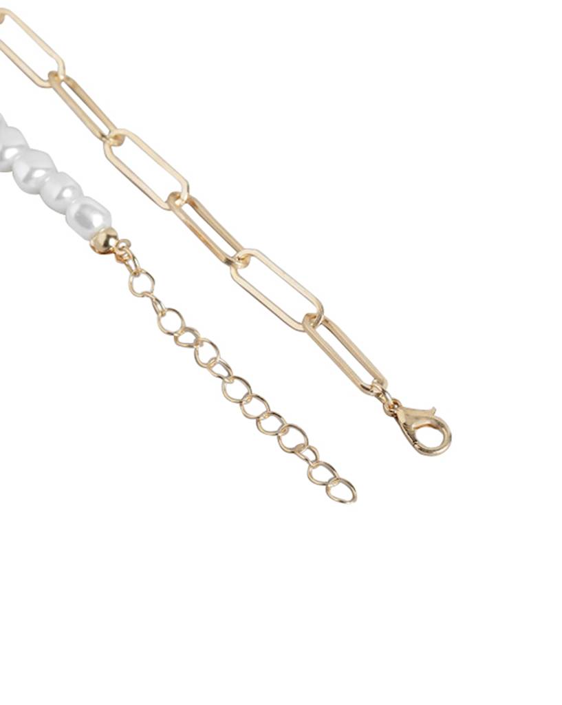Carlton London Pack Of 2 Gold-Plated Pearl Necklace : FJN4498