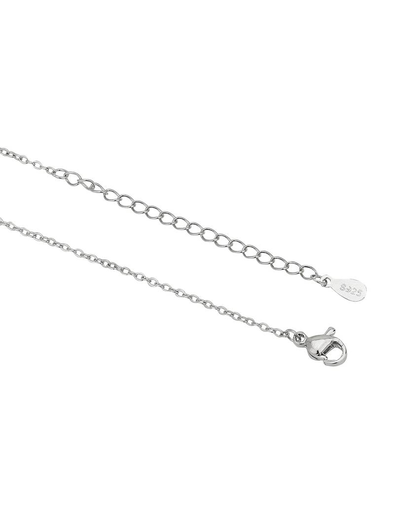 Carlton London Women Premium Rhodium-Plated Cz Circular Pendant With Chain : FJN4500
