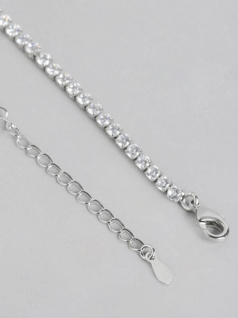 Premium Rhodium-Plated Cz Necklace : FJN4503
