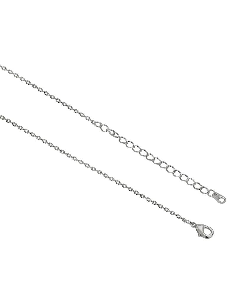 Carlton London Women Premium Rhodium-Plated Pearl Teardrop Shaped Pendant With Chain : FJN4508
