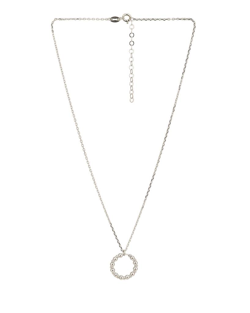 Carlton London Rhodium-Plated Circular Pendant With Chain : FJN4557