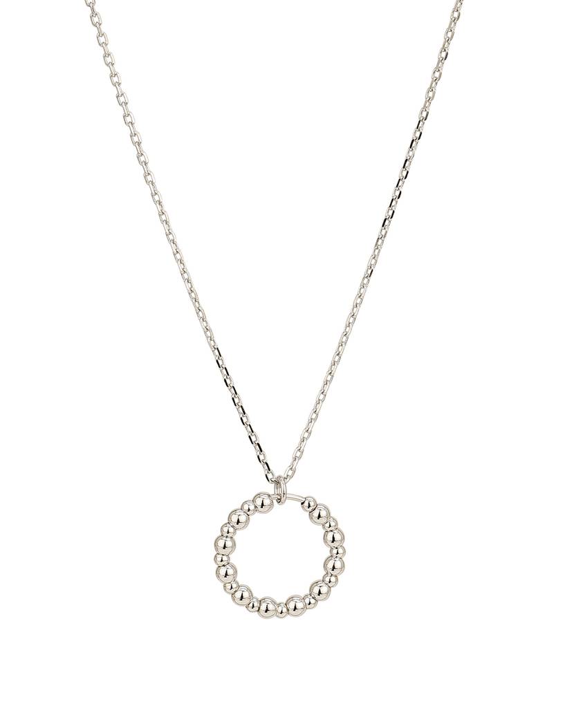 Carlton London Rhodium-Plated Circular Pendant With Chain : FJN4557