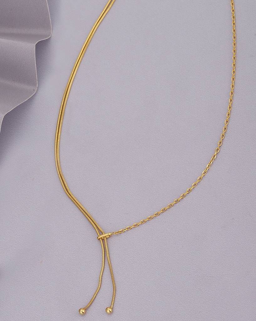 Carlton London Brass Gold-Plated Layered Necklace : FJN4566