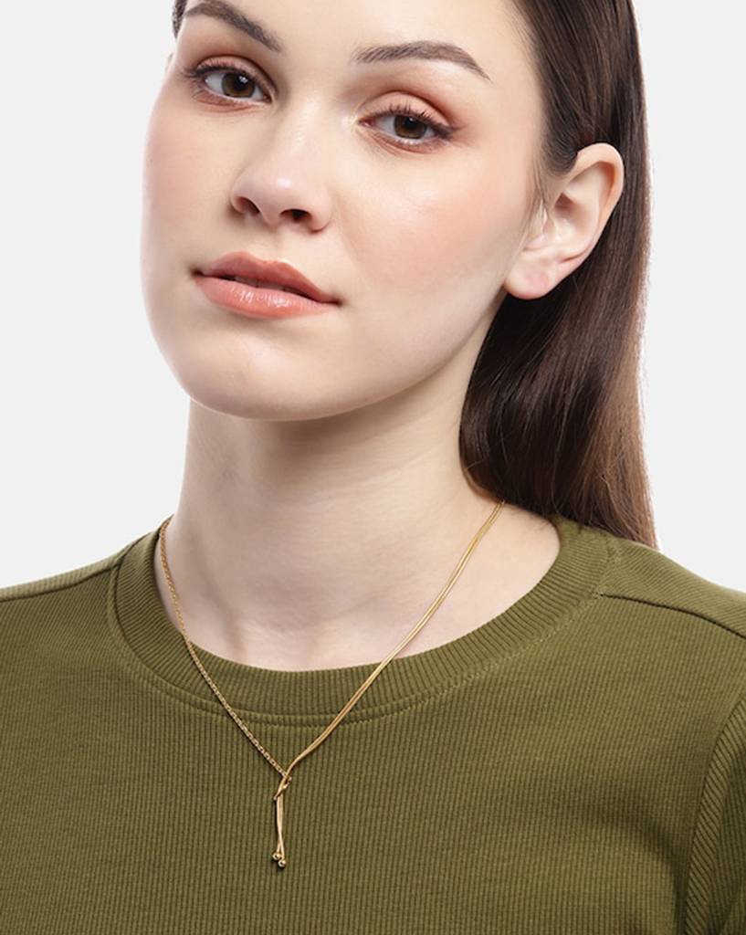 Carlton London Brass Gold-Plated Layered Necklace : FJN4566