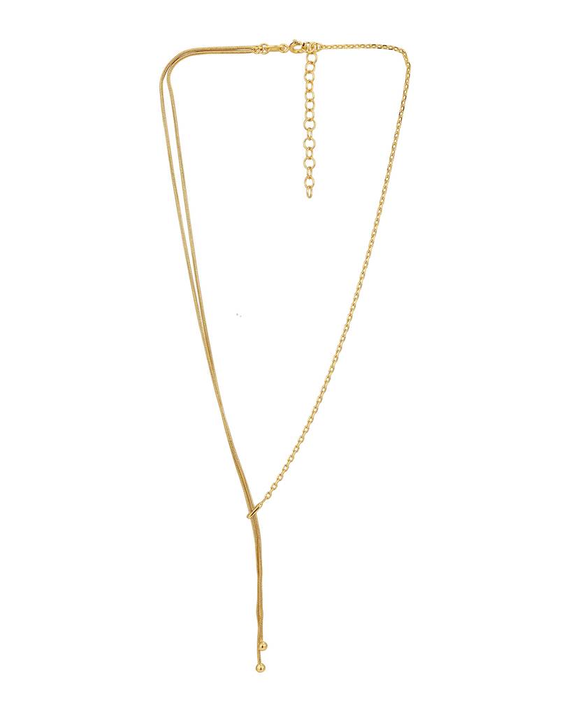 Carlton London Brass Gold-Plated Layered Necklace : FJN4566