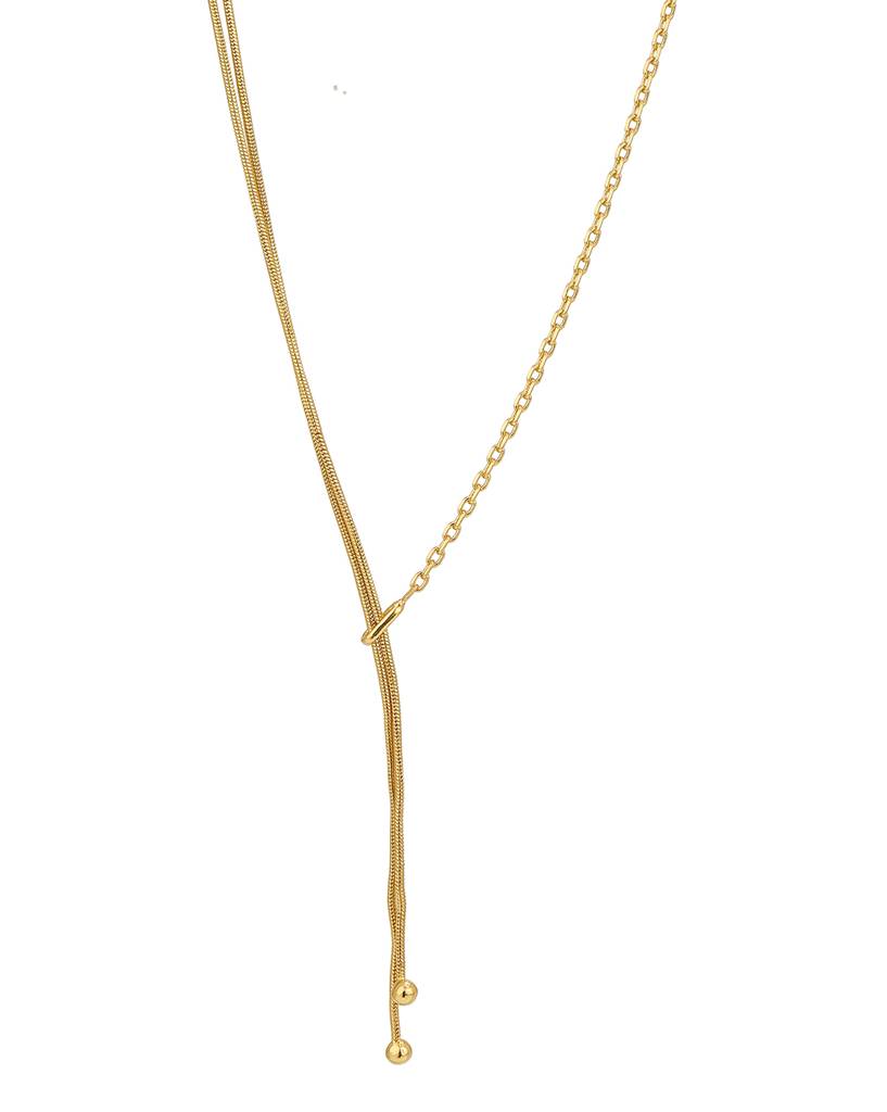 Carlton London Brass Gold-Plated Layered Necklace : FJN4566