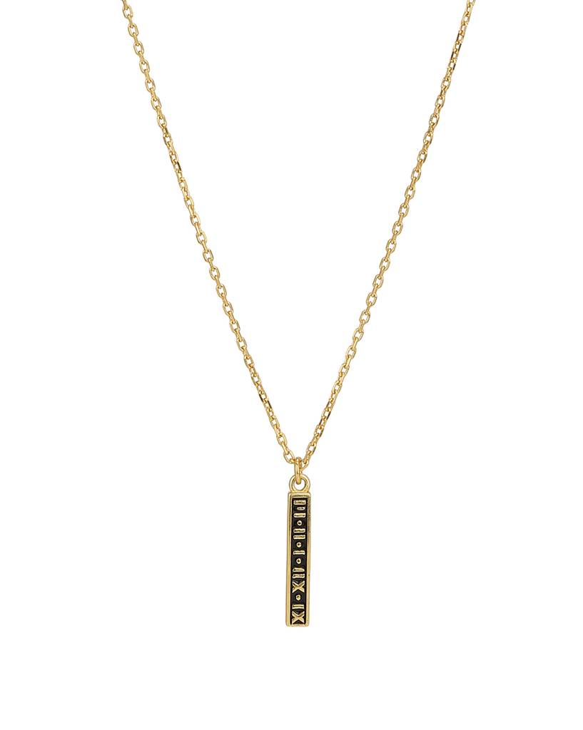 Carlton London Men 18Kt Gold-Plated Enamel Pendant With Chain : FJN4569