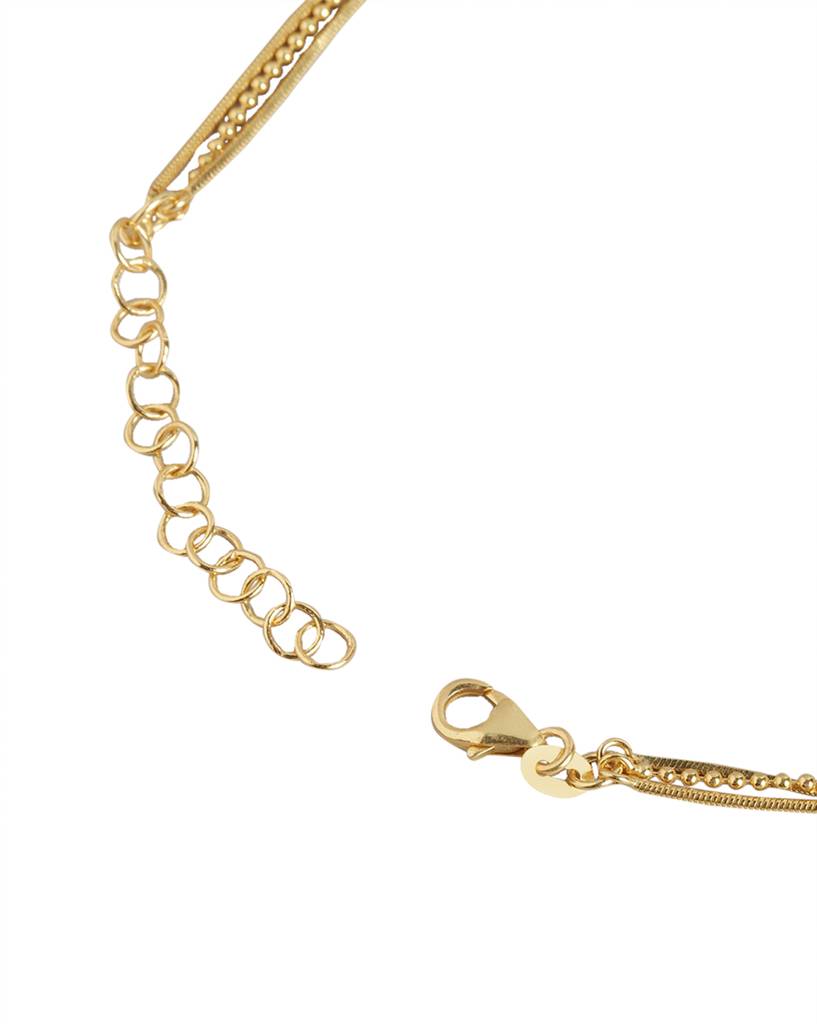 Carlton London Brass Gold-Plated Triple Chain Necklace : FJN4580