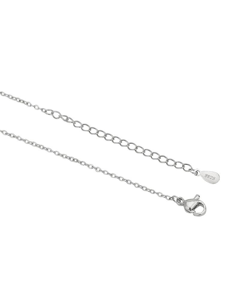 Carlton London Premium Brass Rhodium-Plated Cz Necklace : FJN4593