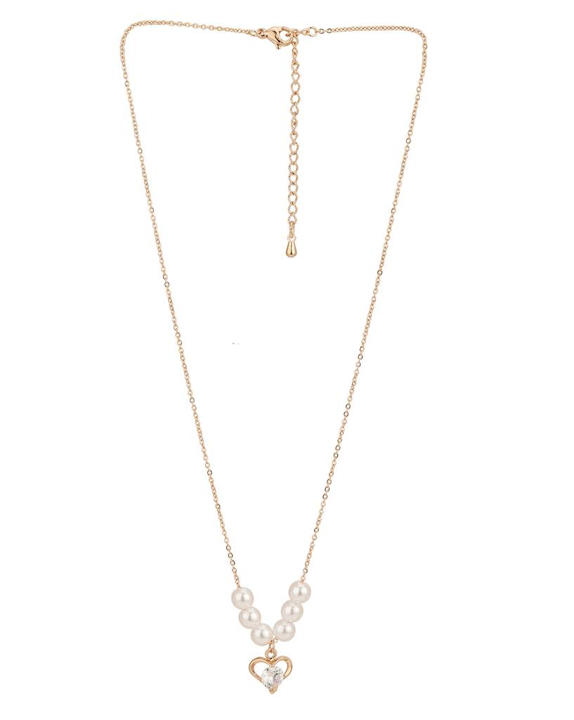 Carlton London Rose Gold--Plated Pearls Necklace : FJN4632